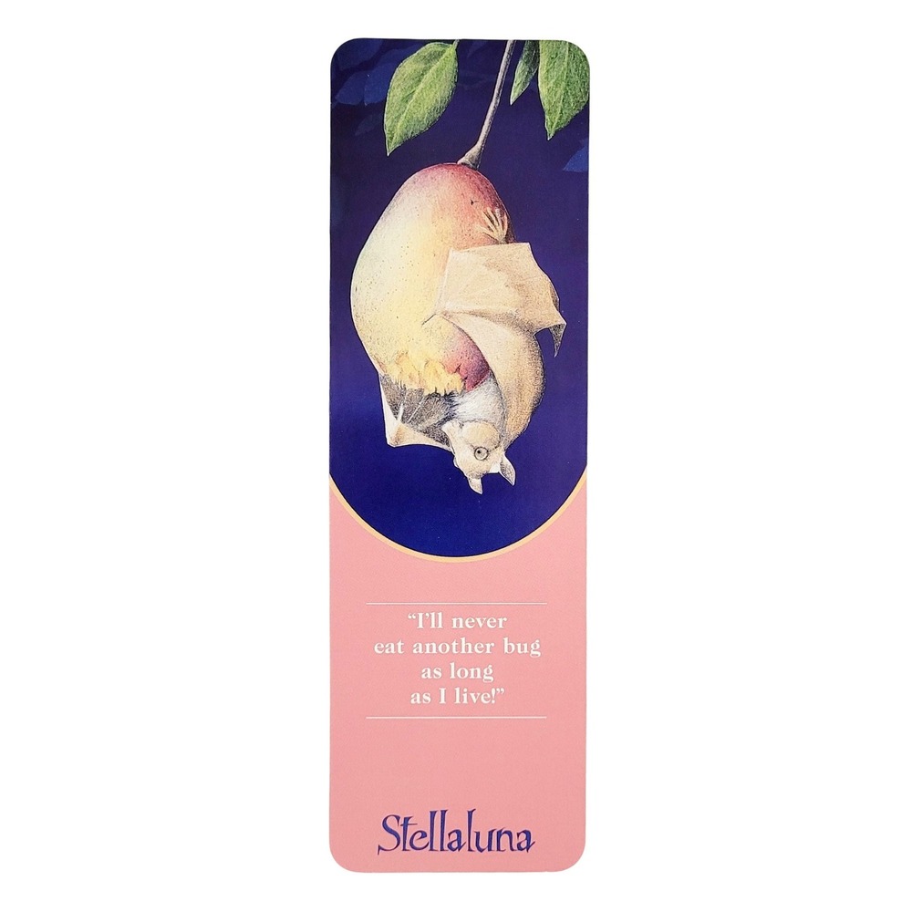 Vintage 90s Stellaluna Bookmark- fruit bat- Jane Cannon- 1993 Antioch, KGO-4136X